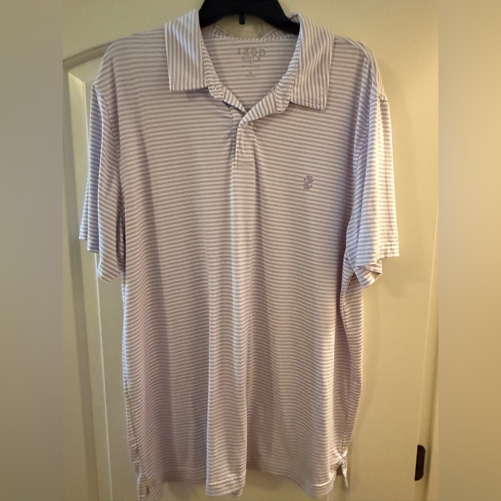 Izod Lavender Striped Polo Shirt
